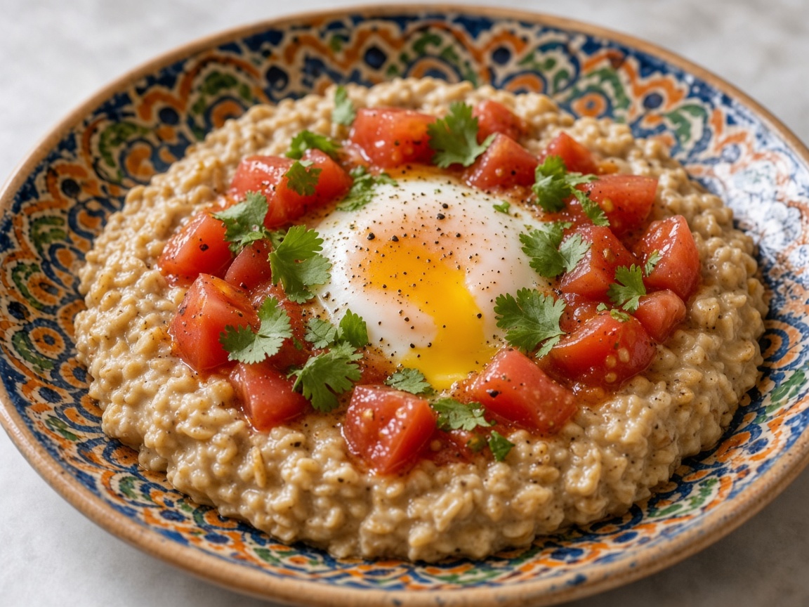 Avena salada con huevo