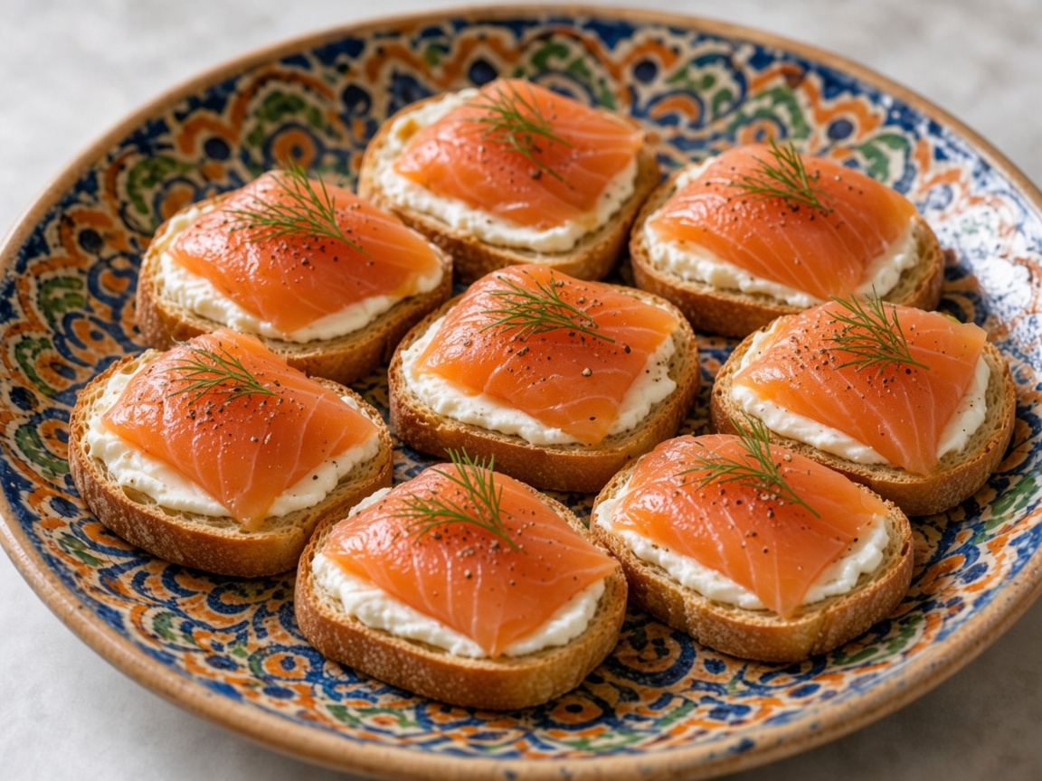 Canapés de salmón ahumado
