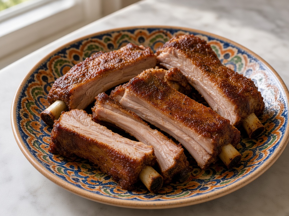 Costillas de cerdo al fuego manso