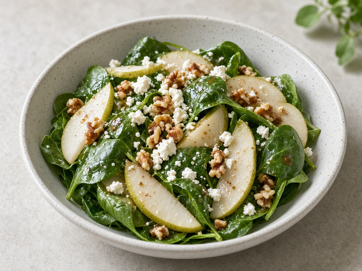 Ensalada de espinaca y pera