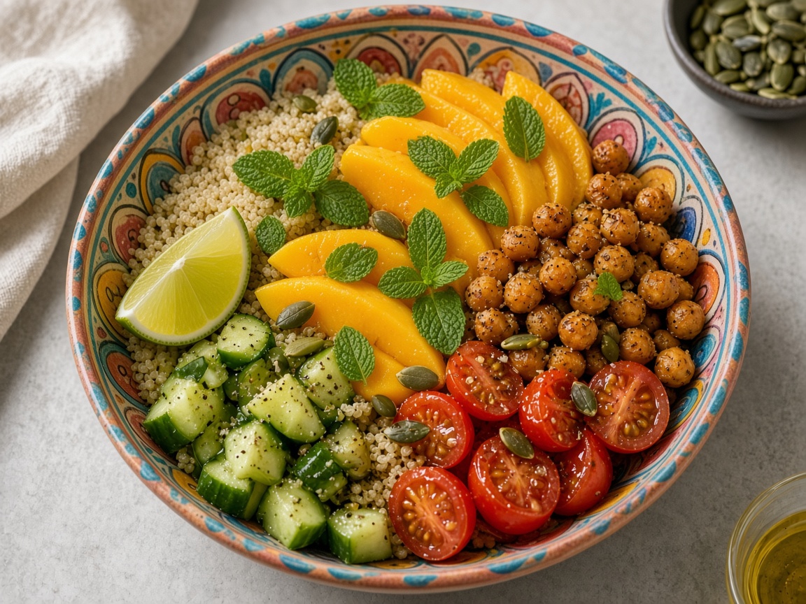 Ensalada de quinoa y mango