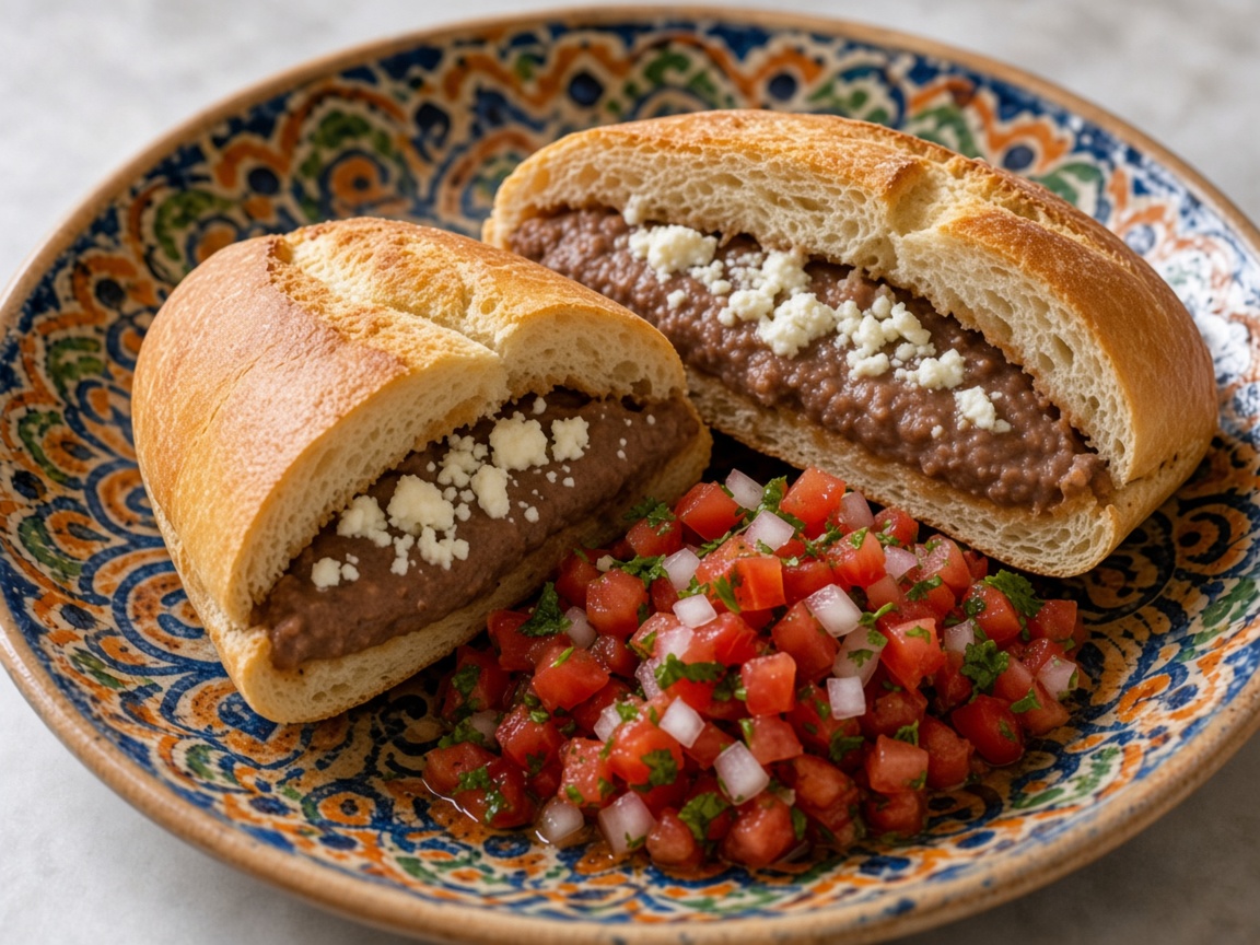 Molletes de frijol
