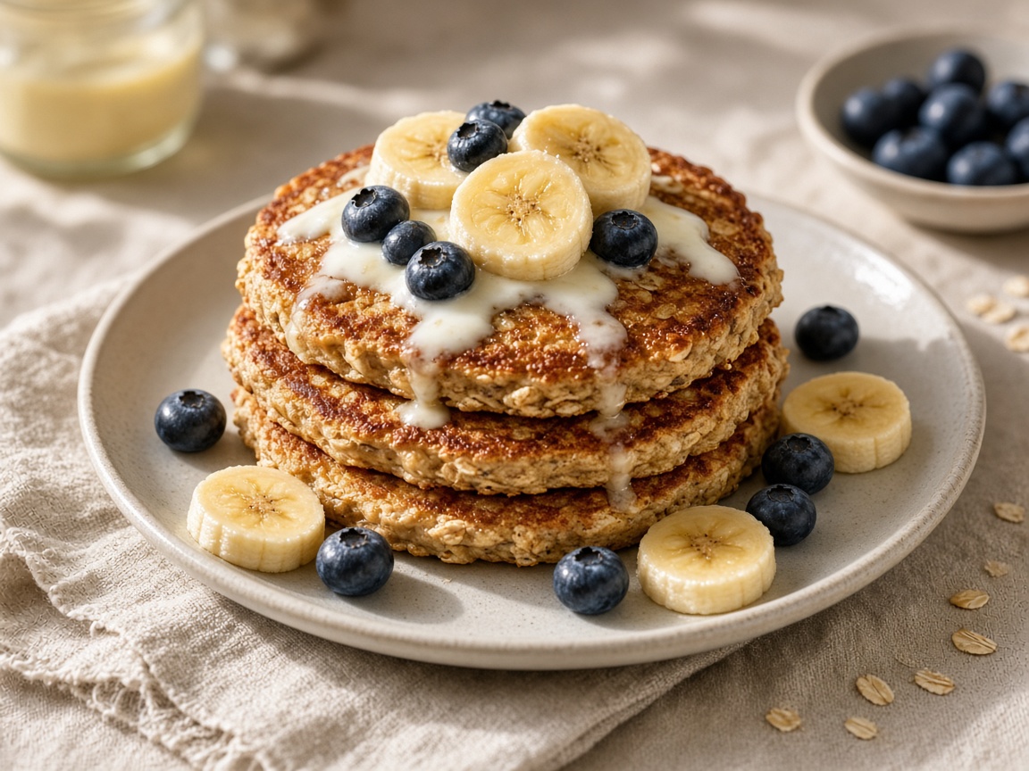 Pancakes de plátano y avena