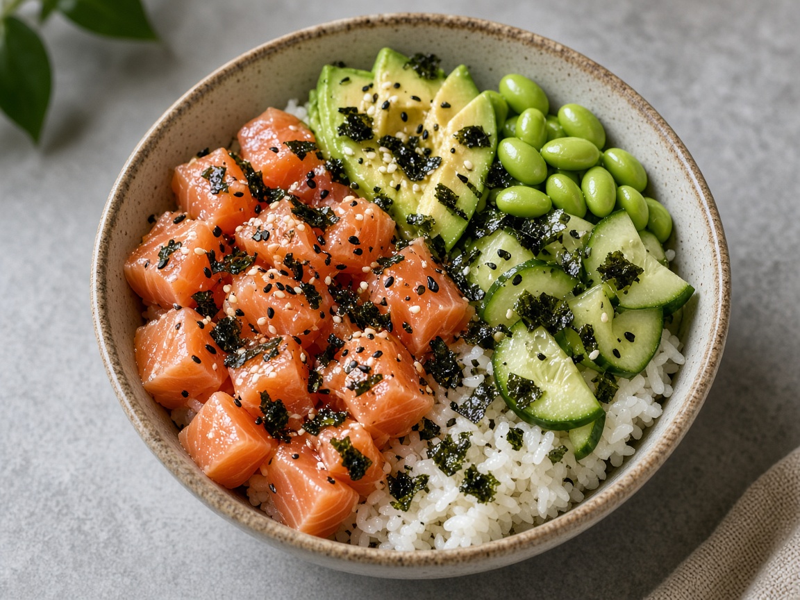 Poke de salmón