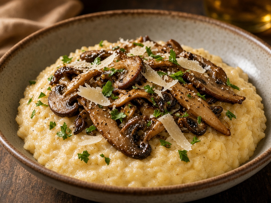 Polenta con hongos