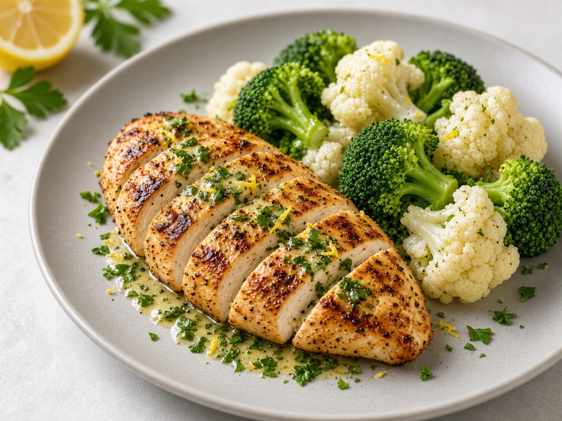Pollo al limón con brócoli