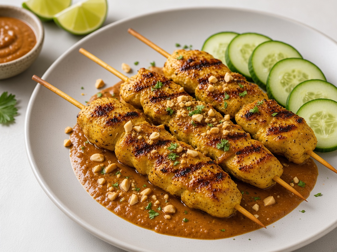 Satay de pollo