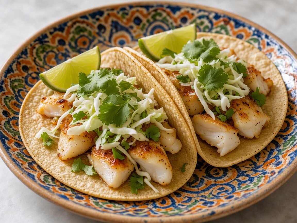 Tacos de pescado y repollo