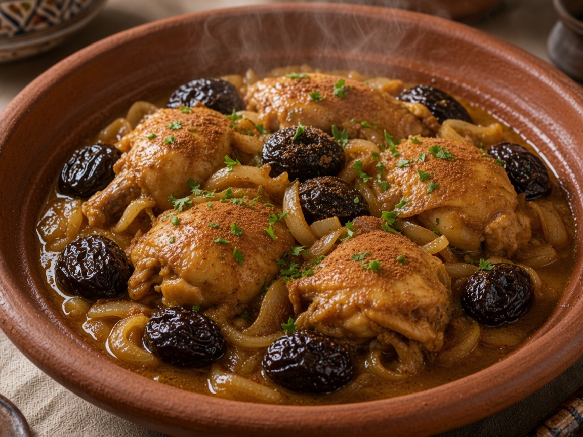 Tajín de pollo y ciruela