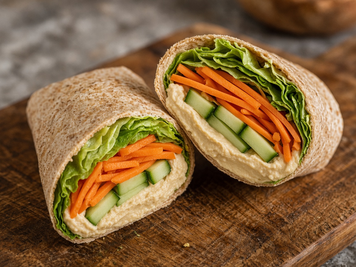 Wrap de hummus y verdura